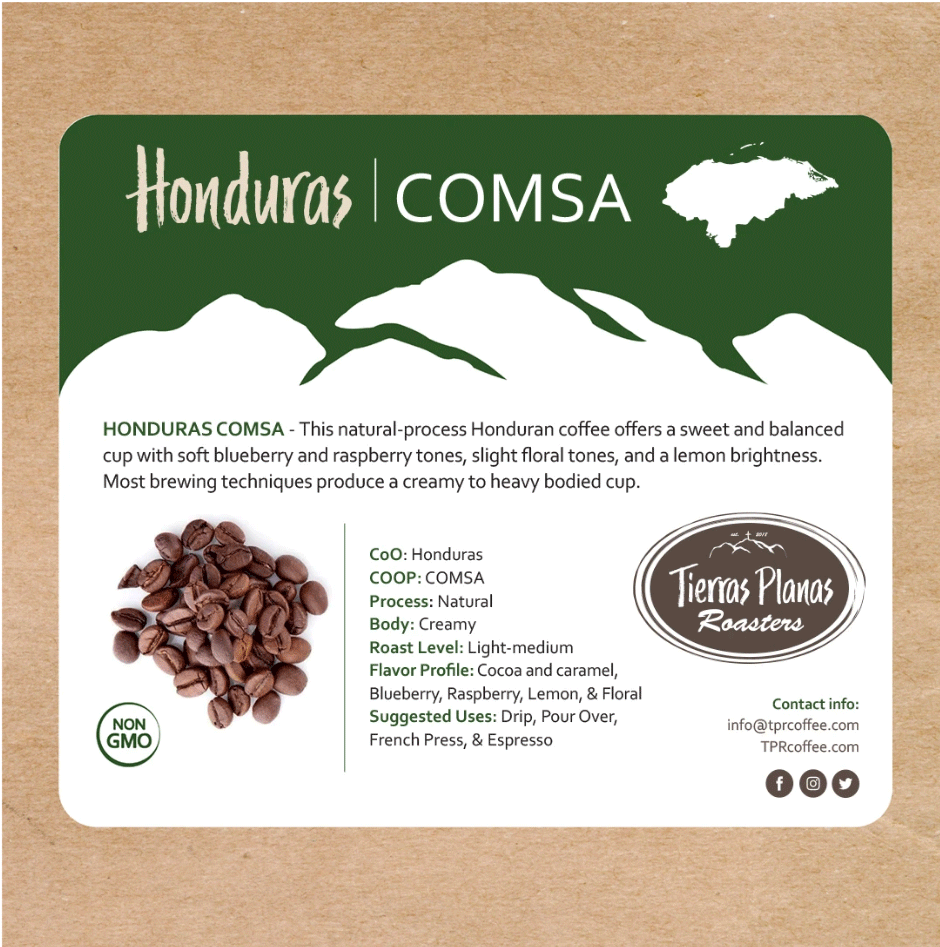 Honduras COMSA – Tierras Planas Roasters